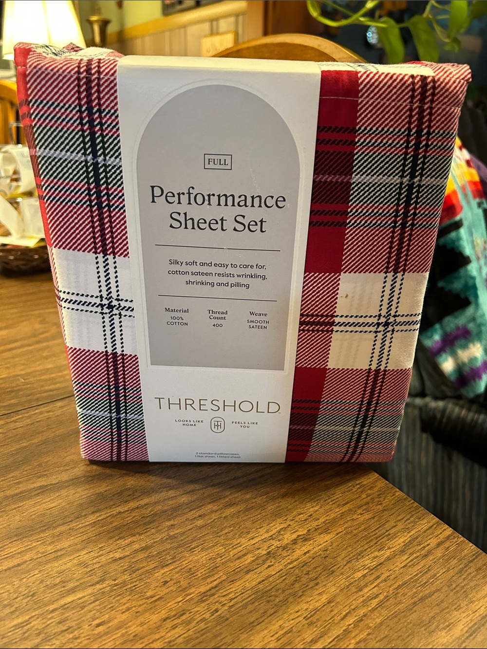 Threshold Plaid Performance Sheet Set - Red, White, Black